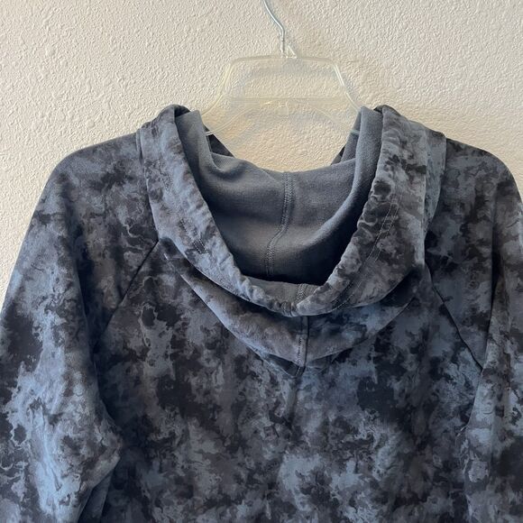 PACT Hoodie Womens M Dark Cloud Bounce Bell Sleeve Sweatshirt Blue Gray Boho - Picture 9 of 14